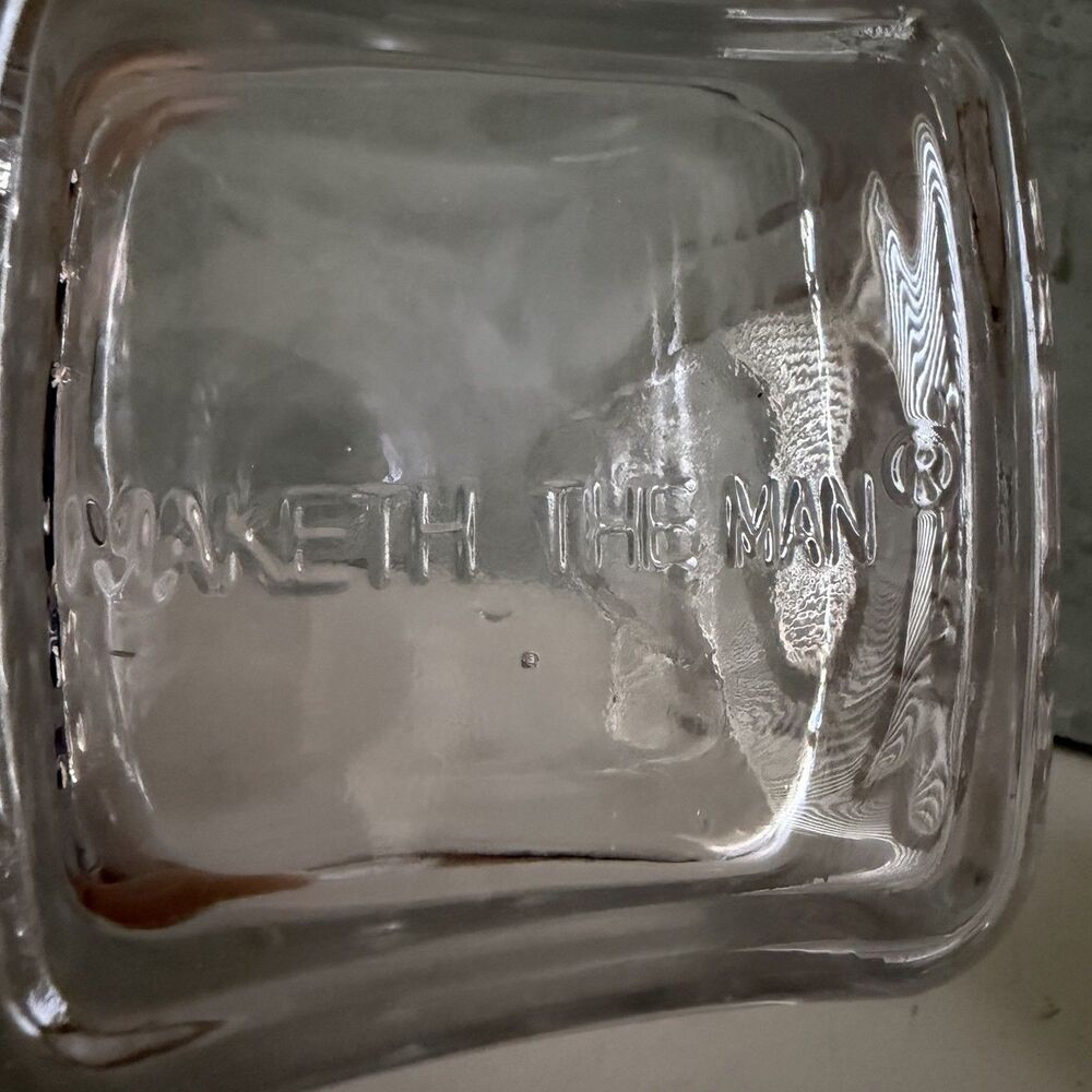 Maketh The Man Art Deco Whiskey Decanter Glass Barware Lead Free Crystal Plaid - Picture 7 of 10